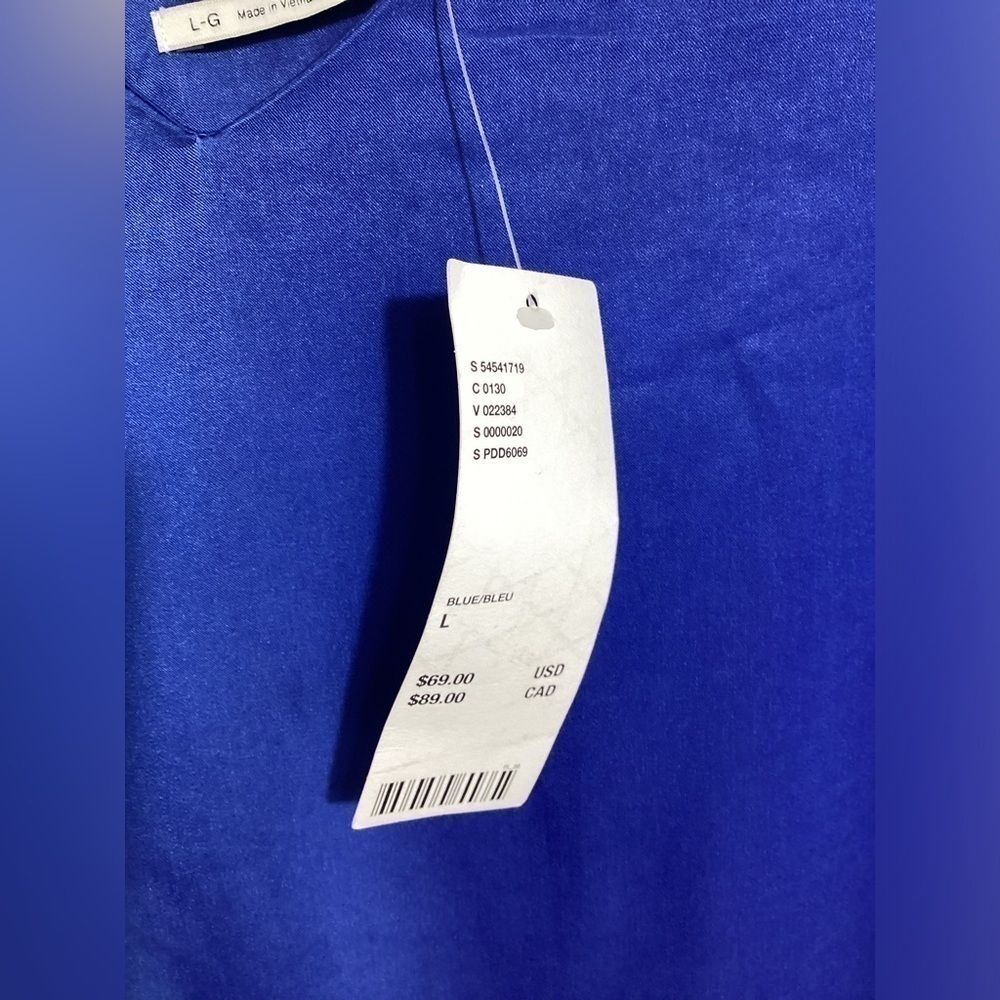 Urban Outfitters Slip Dress Large Cobalt Blue Satin Tie Back - Picture 10 of 13